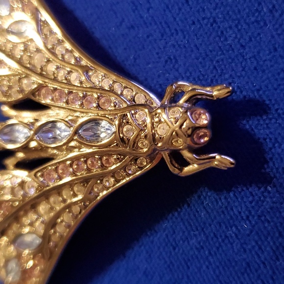 Rare Vintage Swarovski Crystal Art Deco Dragonfly Brooch Pin - Picture 6 of 8